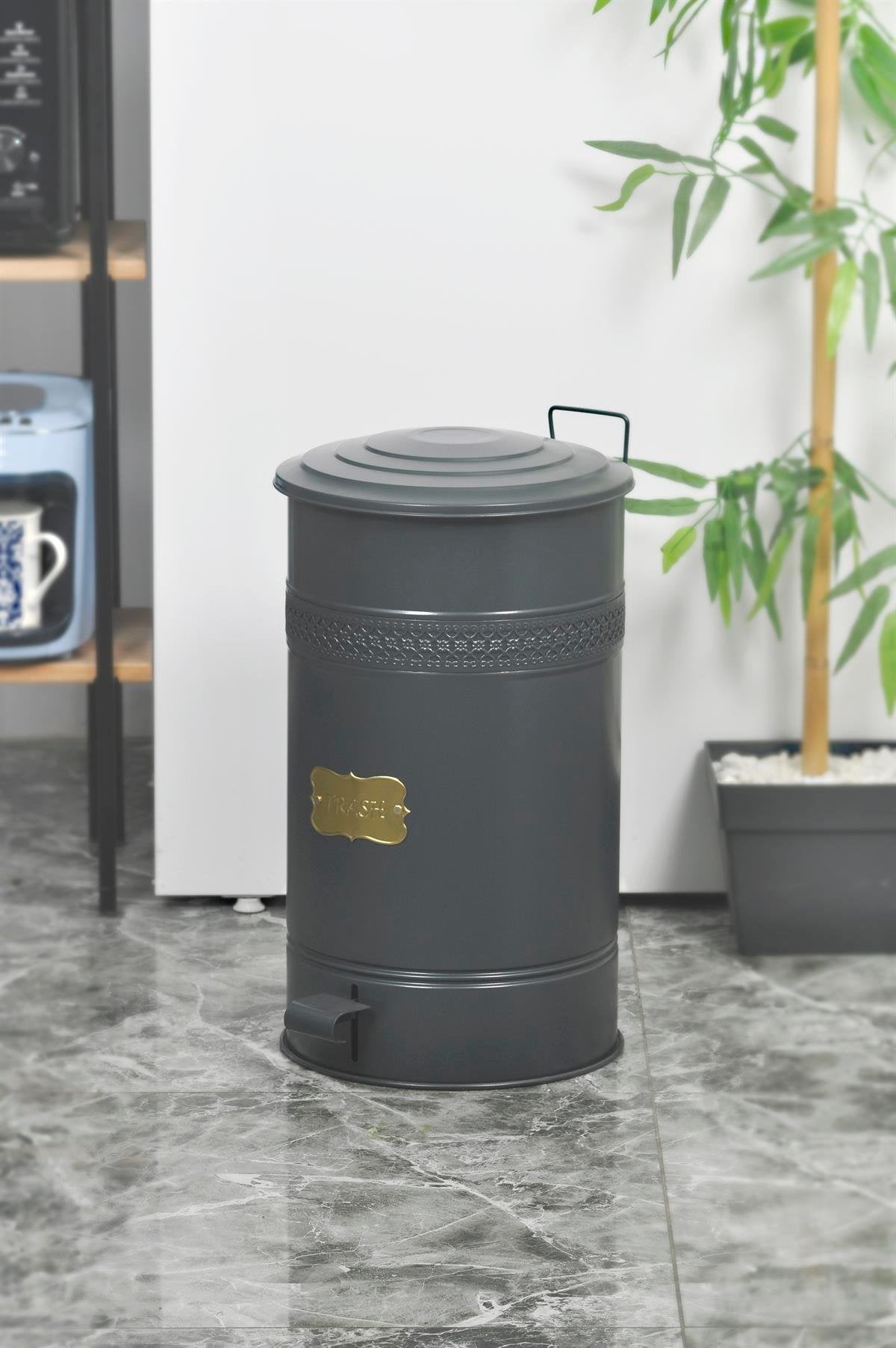 Paslanmaz Yanmaz Metal 30 Litre Çöp Kovası