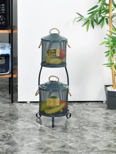 2 Katlı Fileli Büyük Boy Patates Soğan Kovası