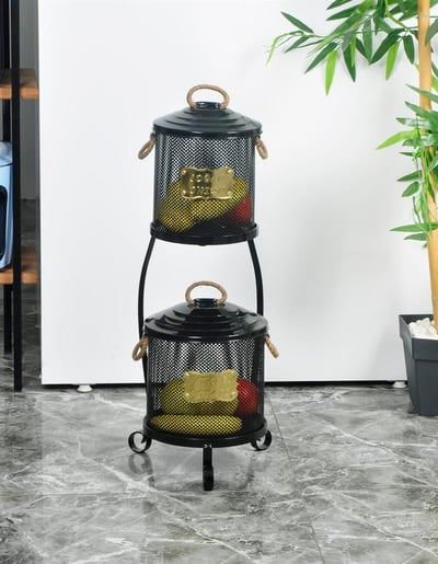 2 Katlı Fileli Büyük Boy Patates Soğan Kovası